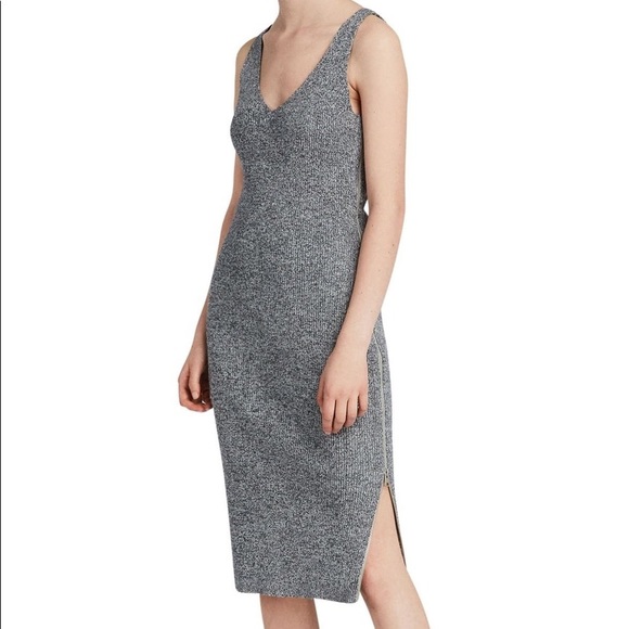 All Saints Dresses & Skirts - Anza gray small knitted bodycon zip midi dress